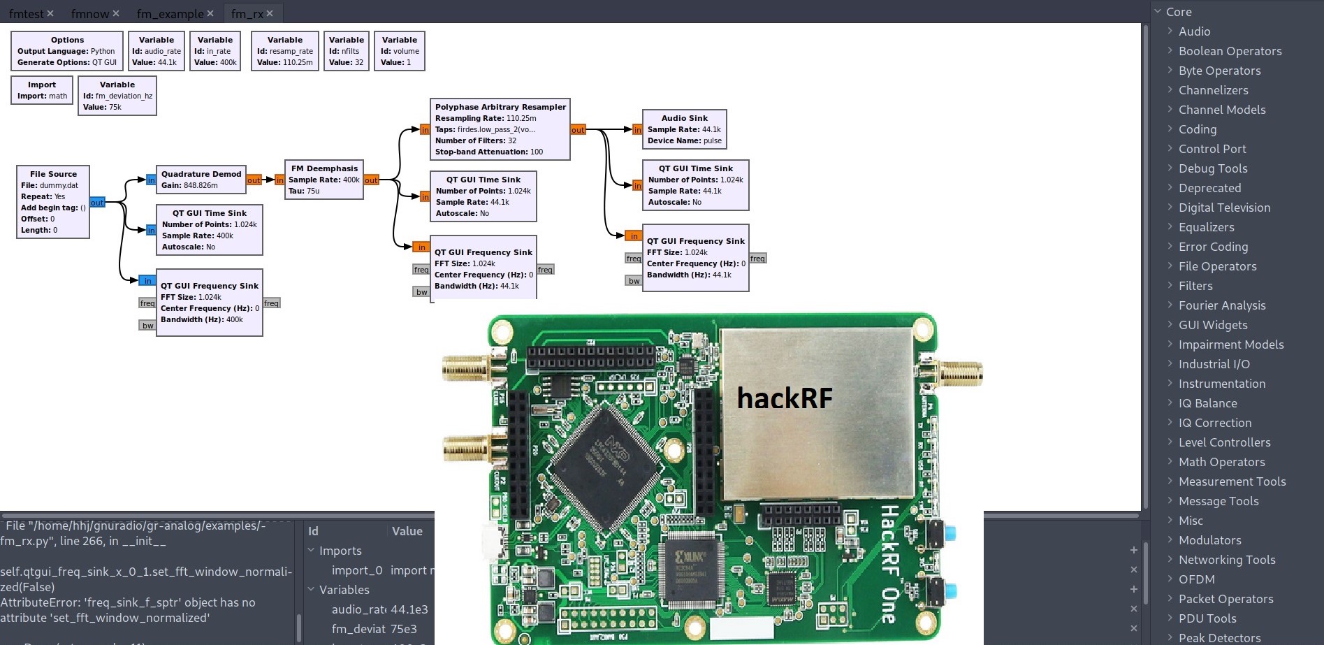 IoT pentest via hackRF and Gnuradio