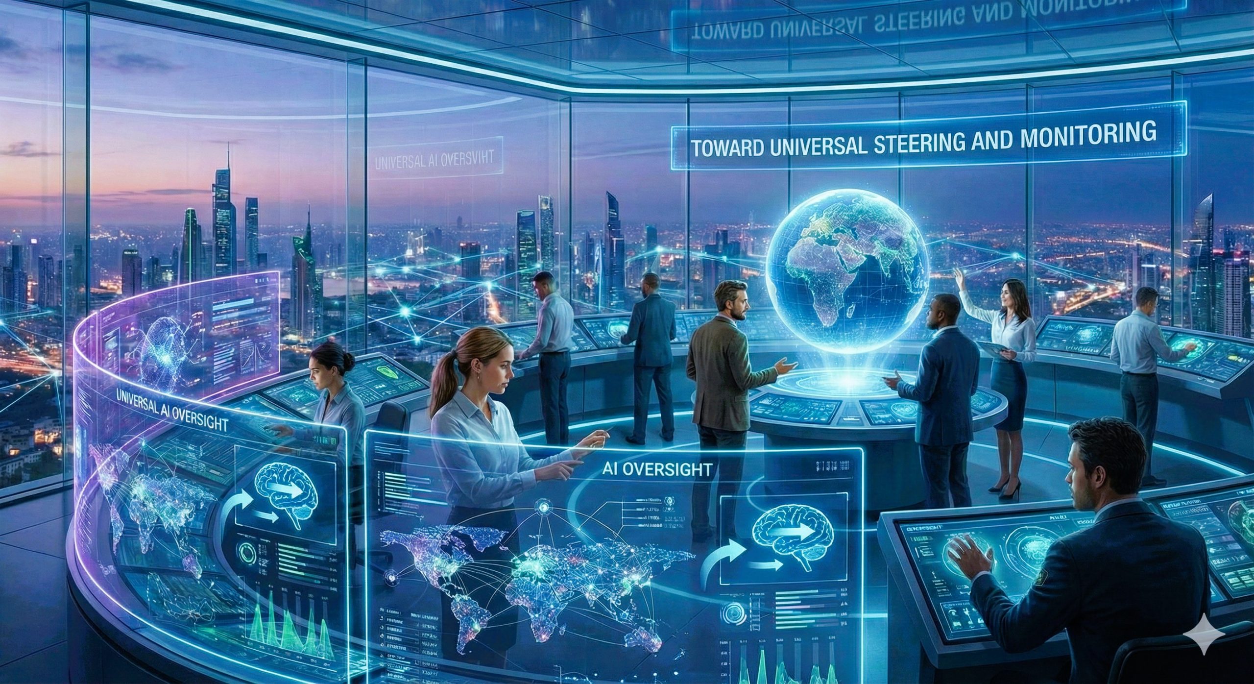 Toward universal steering and monitoring of AI models